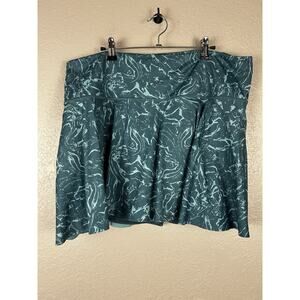 Athleta Ace Printed 13.5" Blue Skort Skirt 2X Pockets Outdoor Pickleball Tennis